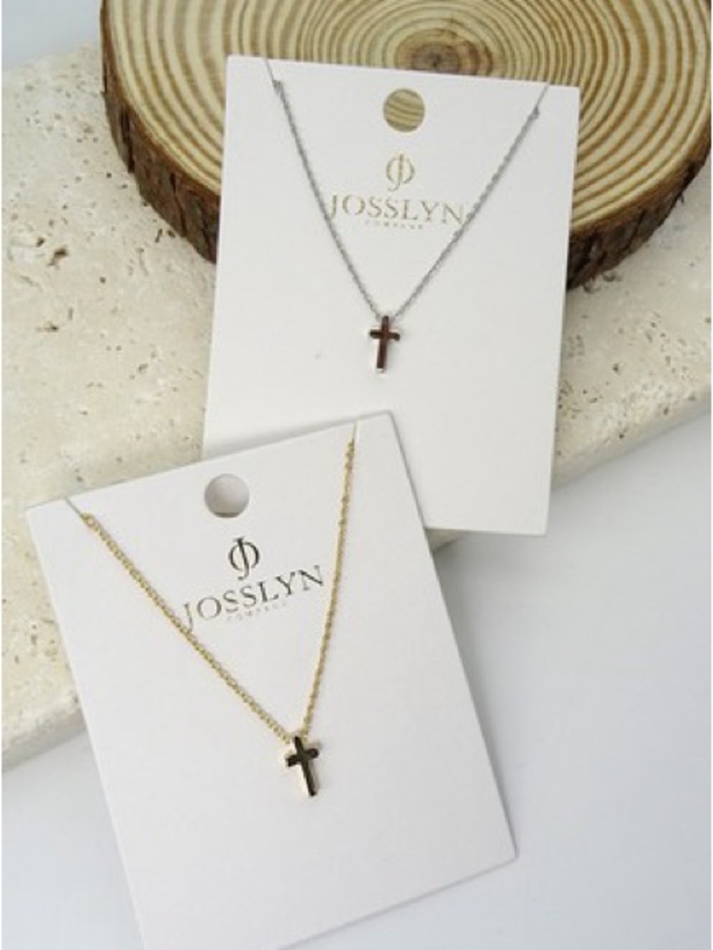 Delicate Gold Cross Necklace - Women's Jewelry - Picture 2 of 2